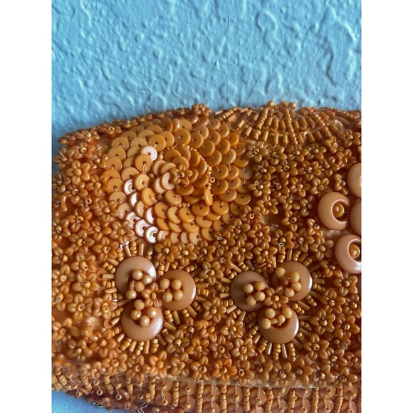 Orange Beaded Handbag Acrylic Bead Small Purse - Picture 3 of 9